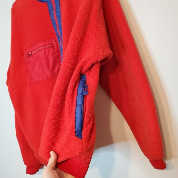 Vintage 80s 90s Patagonia Half Zip Fleece Jacket Red Size XL - Picture 4 of 7